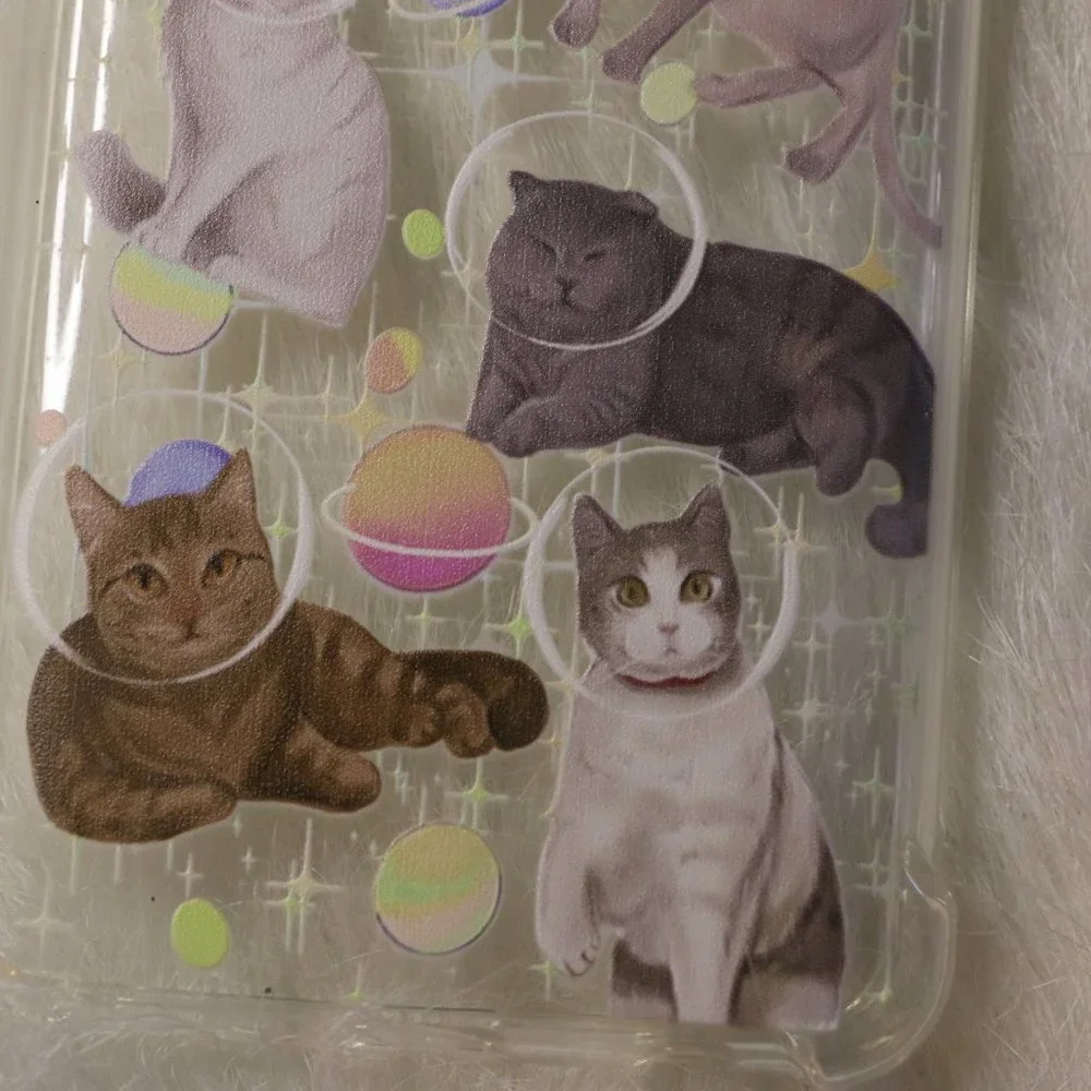 Moto G Stylus Phone Case with Astronaut Cats in Outer Space Design